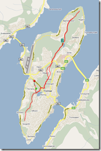 Kart over Tromsøya