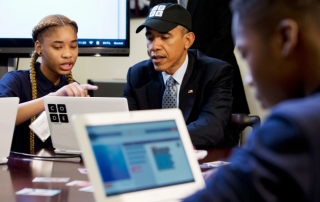 President Obama Writing Code